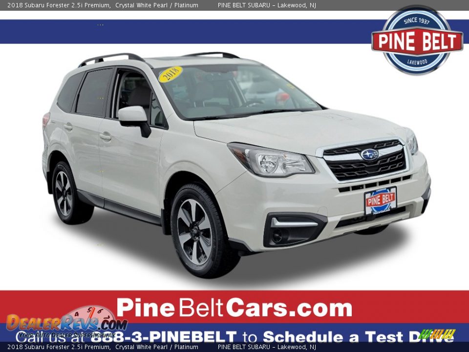 2018 Subaru Forester 2.5i Premium Crystal White Pearl / Platinum Photo #1
