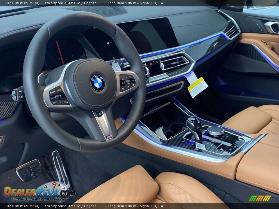 2021 BMW X5 M50i Black Sapphire Metallic / Cognac Photo #13