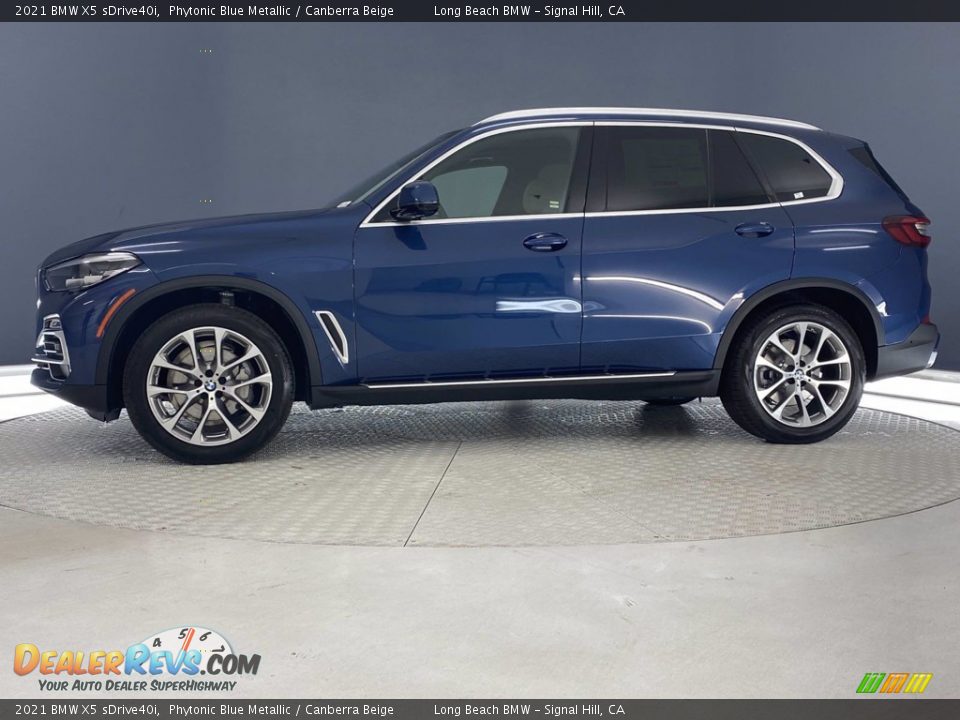 2021 BMW X5 sDrive40i Phytonic Blue Metallic / Canberra Beige Photo #7