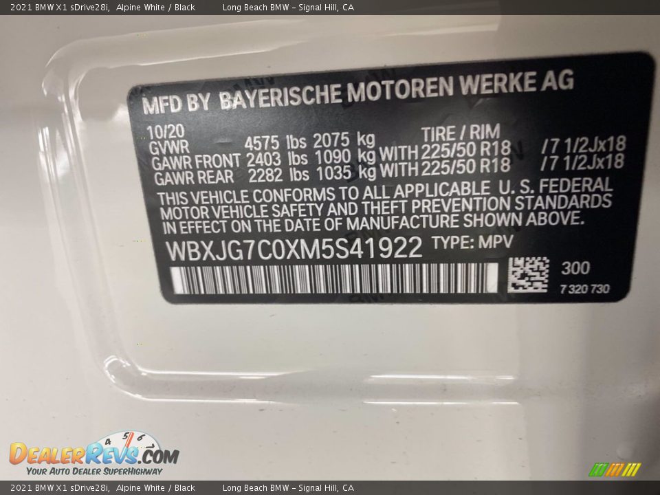 2021 BMW X1 sDrive28i Alpine White / Black Photo #24