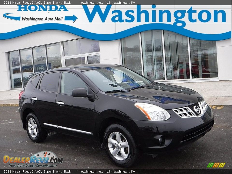 2012 Nissan Rogue S AWD Super Black / Black Photo #1