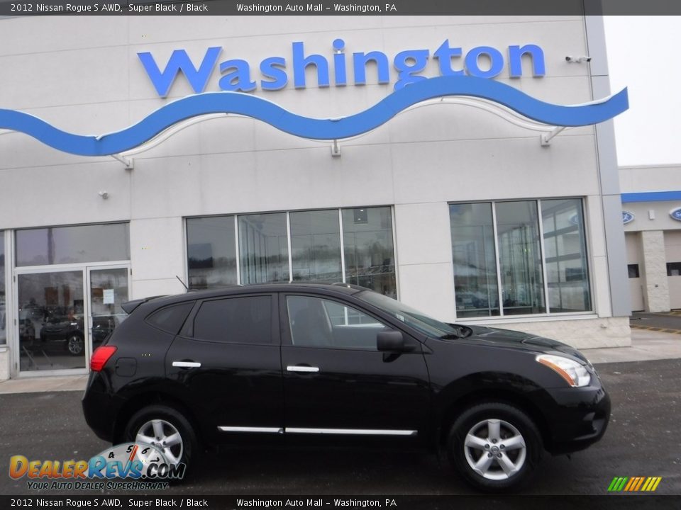 2012 Nissan Rogue S AWD Super Black / Black Photo #2