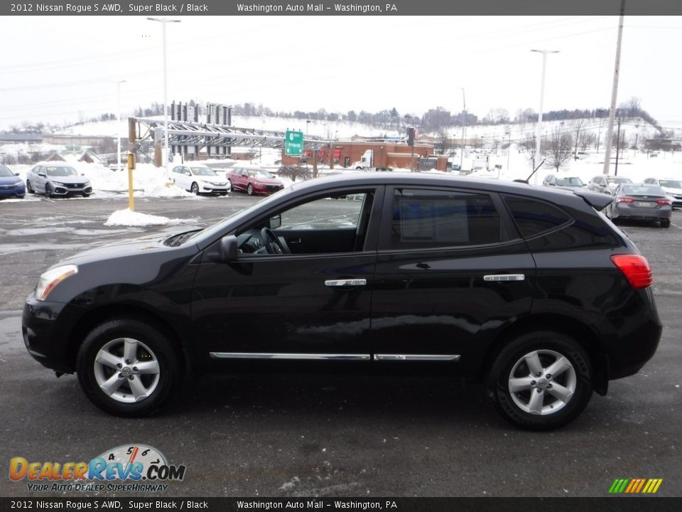 2012 Nissan Rogue S AWD Super Black / Black Photo #6