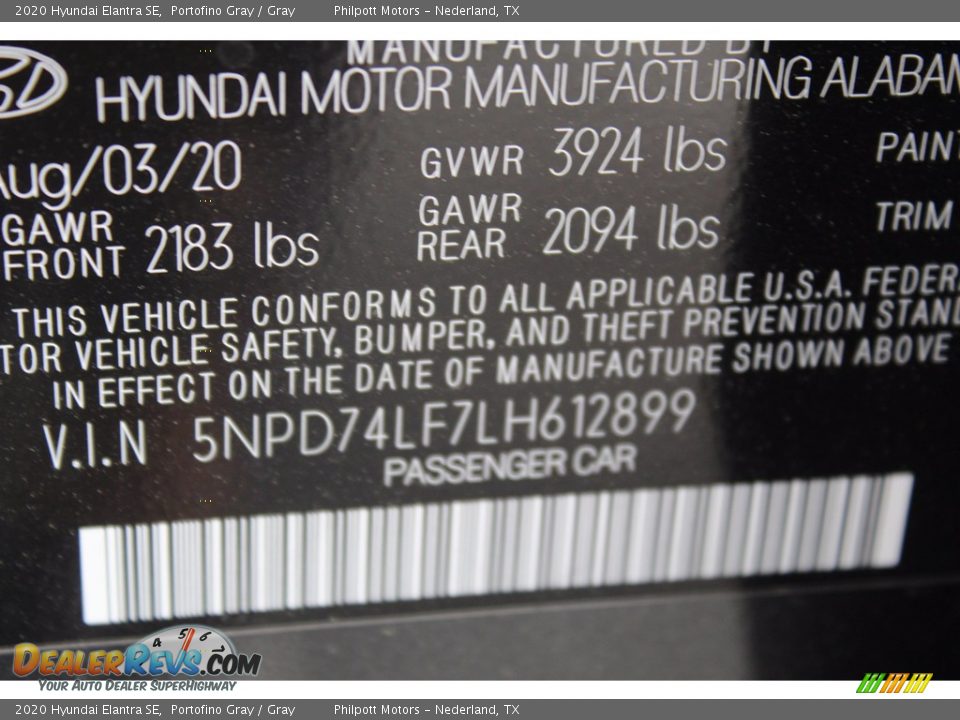 2020 Hyundai Elantra SE Portofino Gray / Gray Photo #23