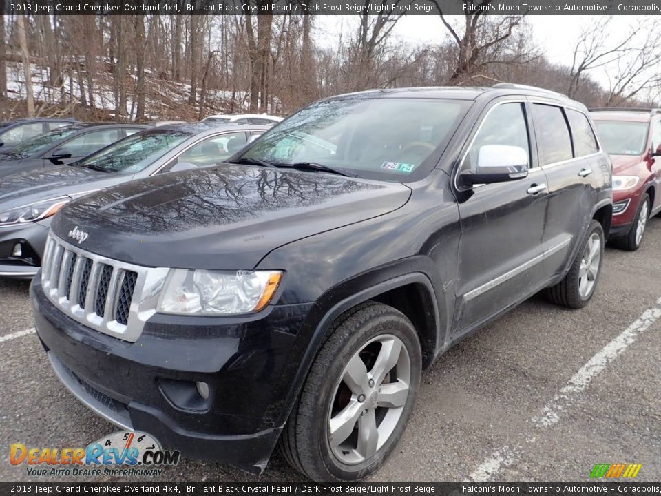 2013 Jeep Grand Cherokee Overland 4x4 Brilliant Black Crystal Pearl / Dark Frost Beige/Light Frost Beige Photo #1