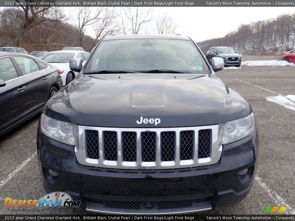 2013 Jeep Grand Cherokee Overland 4x4 Brilliant Black Crystal Pearl / Dark Frost Beige/Light Frost Beige Photo #3