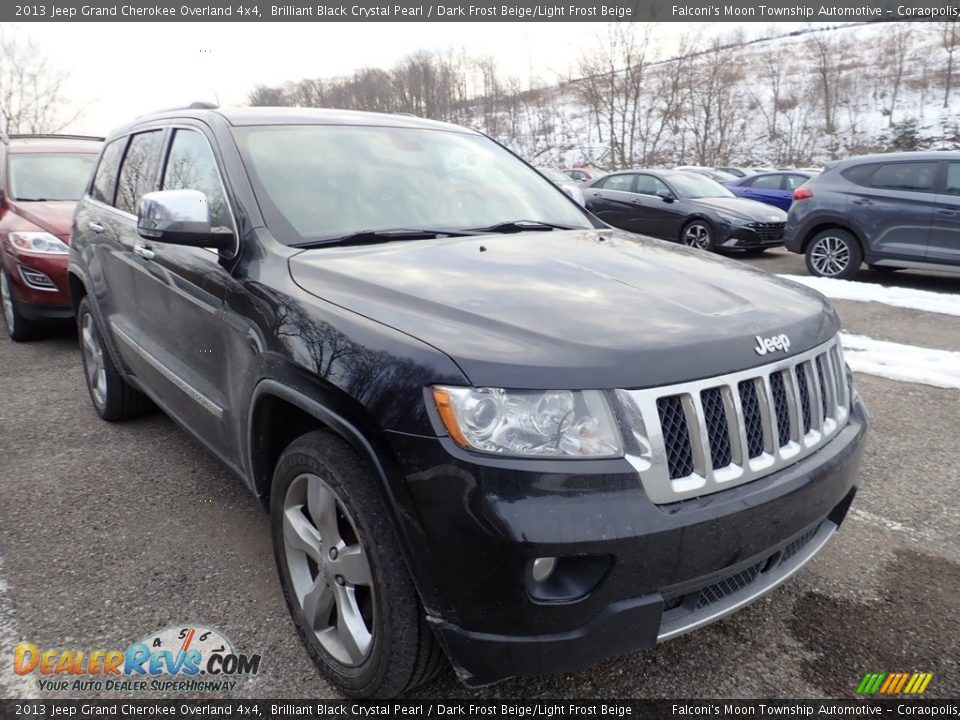 2013 Jeep Grand Cherokee Overland 4x4 Brilliant Black Crystal Pearl / Dark Frost Beige/Light Frost Beige Photo #4