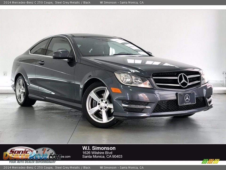 2014 Mercedes-Benz C 250 Coupe Steel Grey Metallic / Black Photo #1