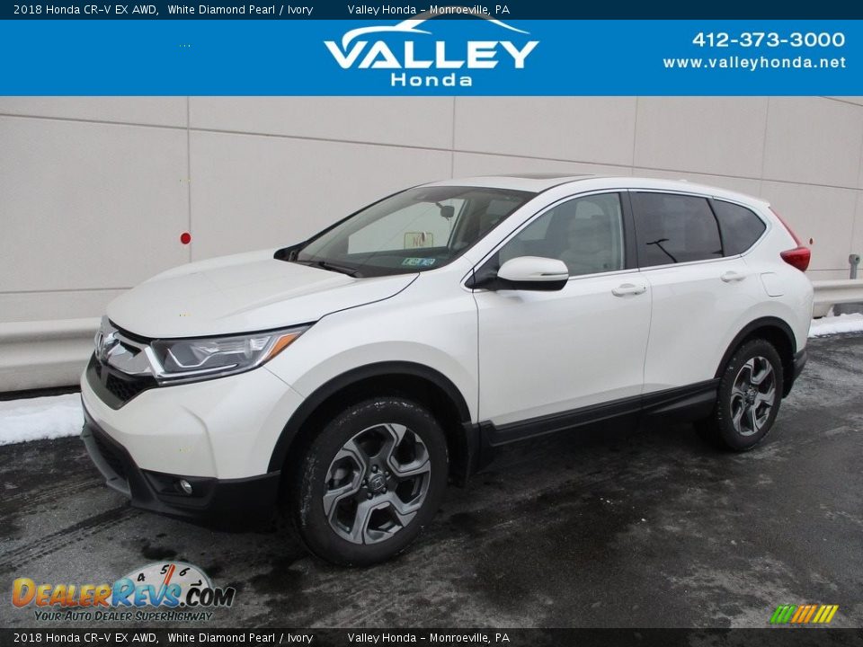 2018 Honda CR-V EX AWD White Diamond Pearl / Ivory Photo #1