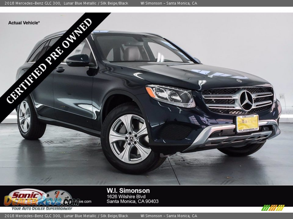 2018 Mercedes-Benz GLC 300 Lunar Blue Metallic / Silk Beige/Black Photo #1