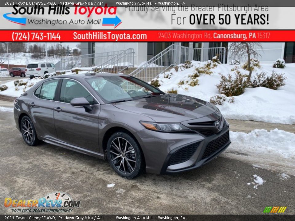 2021 Toyota Camry SE AWD Predawn Gray Mica / Ash Photo #1