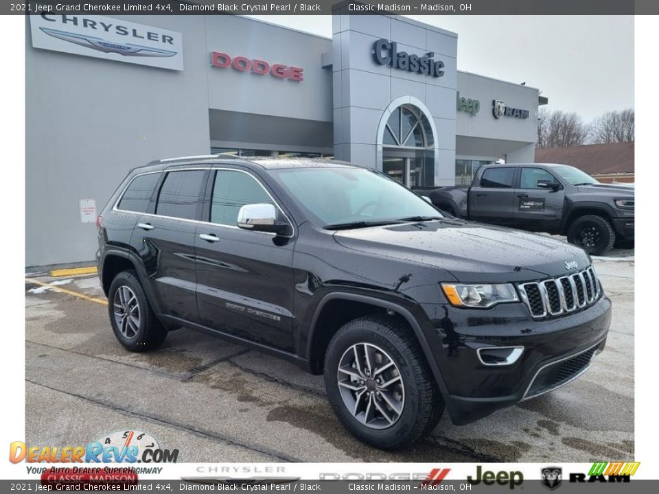 2021 Jeep Grand Cherokee Limited 4x4 Diamond Black Crystal Pearl / Black Photo #1