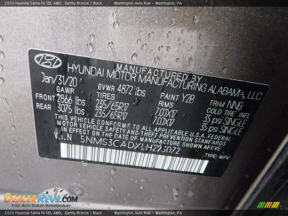 2020 Hyundai Santa Fe SEL AWD Earthy Bronze / Black Photo #26