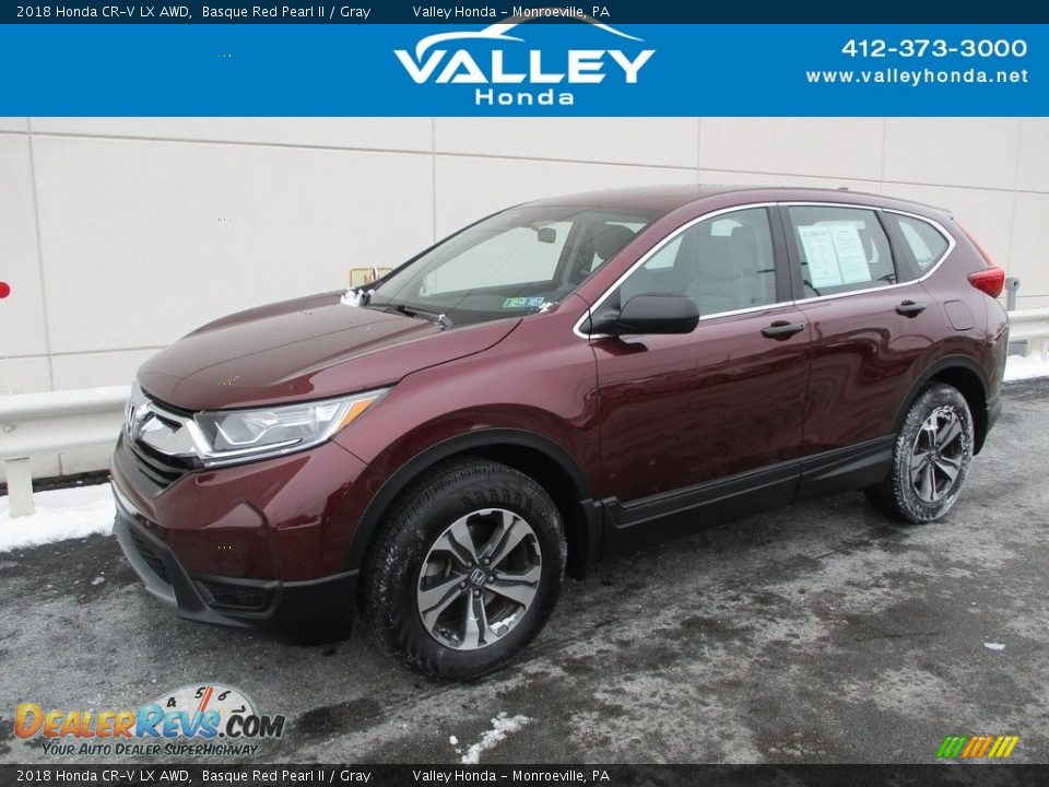 2018 Honda CR-V LX AWD Basque Red Pearl II / Gray Photo #1