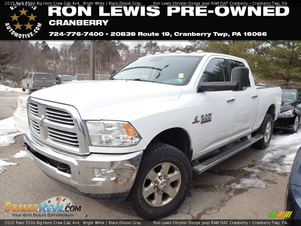 2015 Ram 3500 Big Horn Crew Cab 4x4 Bright White / Black/Diesel Gray Photo #1