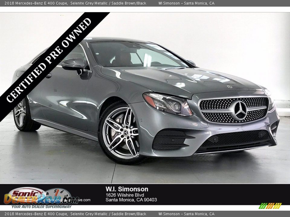 2018 Mercedes-Benz E 400 Coupe Selenite Grey Metallic / Saddle Brown/Black Photo #1