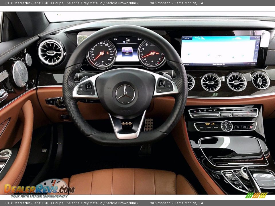2018 Mercedes-Benz E 400 Coupe Selenite Grey Metallic / Saddle Brown/Black Photo #4
