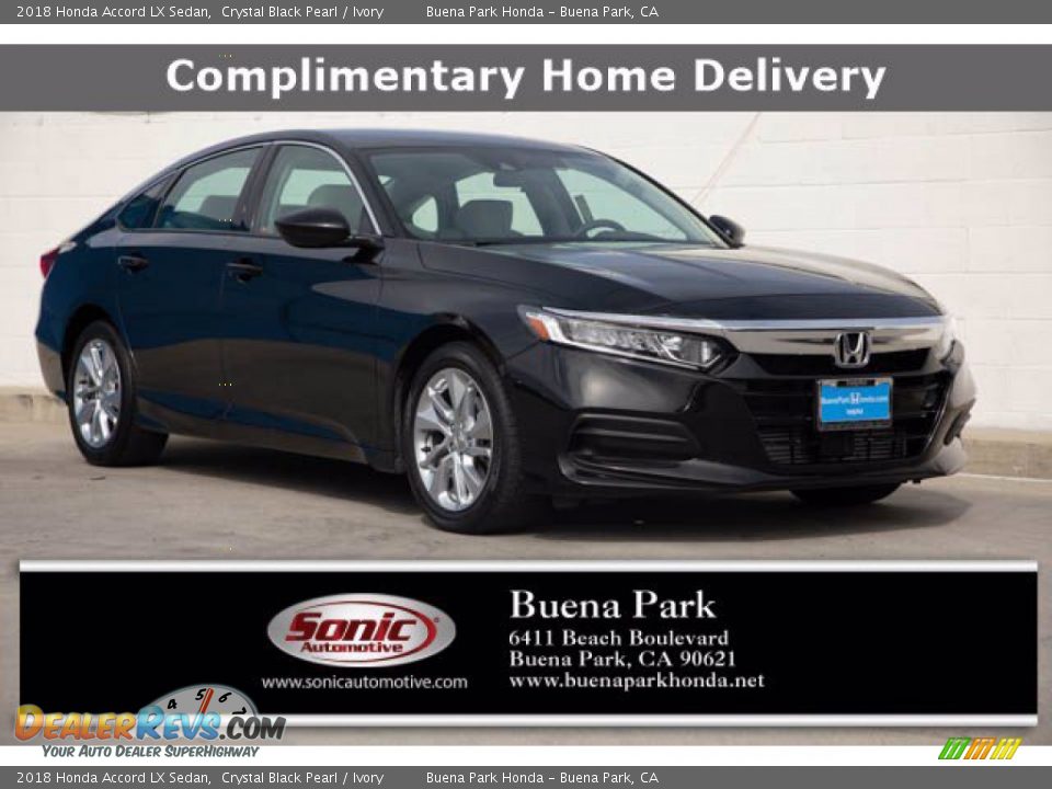 2018 Honda Accord LX Sedan Crystal Black Pearl / Ivory Photo #1