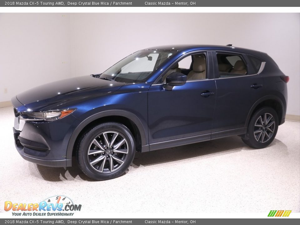 2018 Mazda CX-5 Touring AWD Deep Crystal Blue Mica / Parchment Photo #3