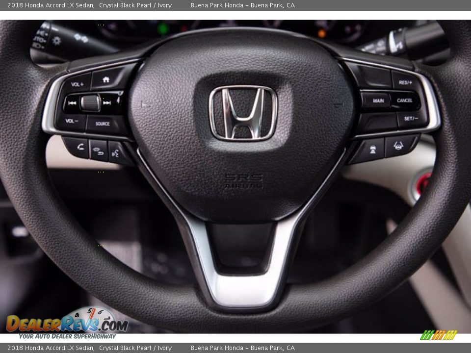 2018 Honda Accord LX Sedan Crystal Black Pearl / Ivory Photo #15