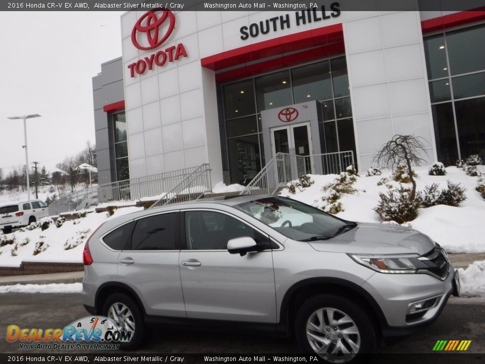 2016 Honda CR-V EX AWD Alabaster Silver Metallic / Gray Photo #2