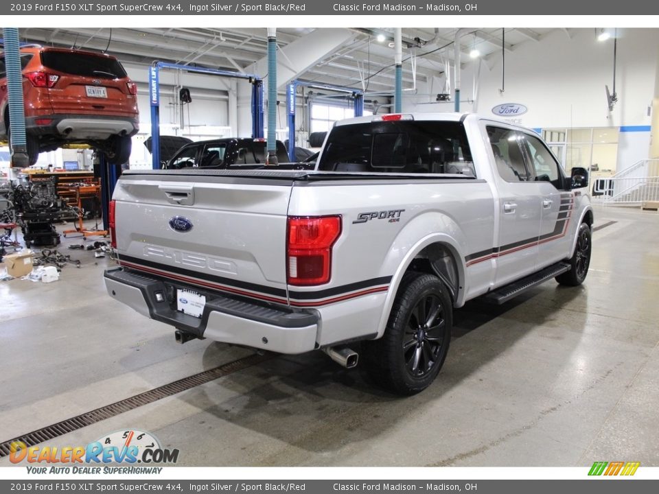 2019 Ford F150 XLT Sport SuperCrew 4x4 Ingot Silver / Sport Black/Red Photo #5