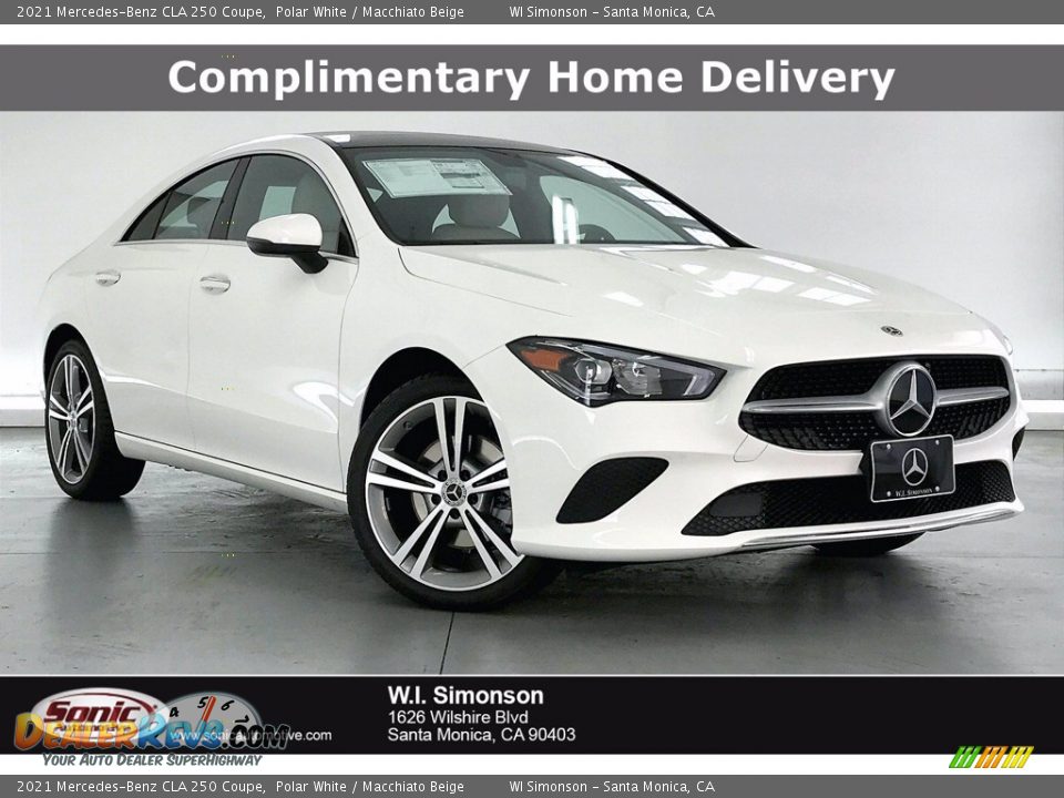 2021 Mercedes-Benz CLA 250 Coupe Polar White / Macchiato Beige Photo #1