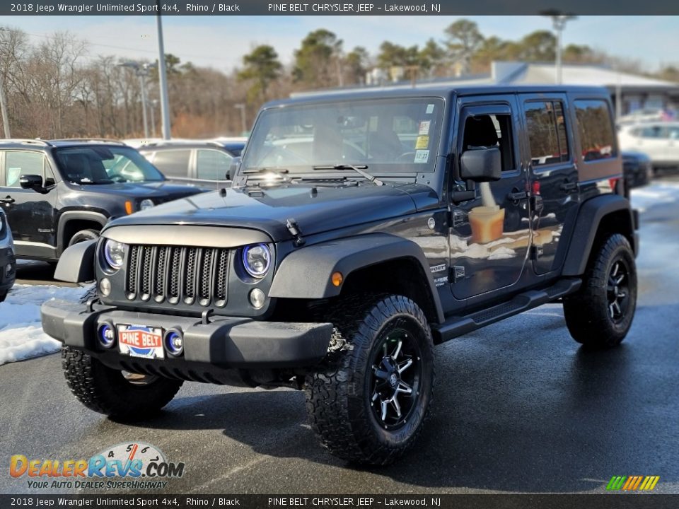 2018 Jeep Wrangler Unlimited Sport 4x4 Rhino / Black Photo #15