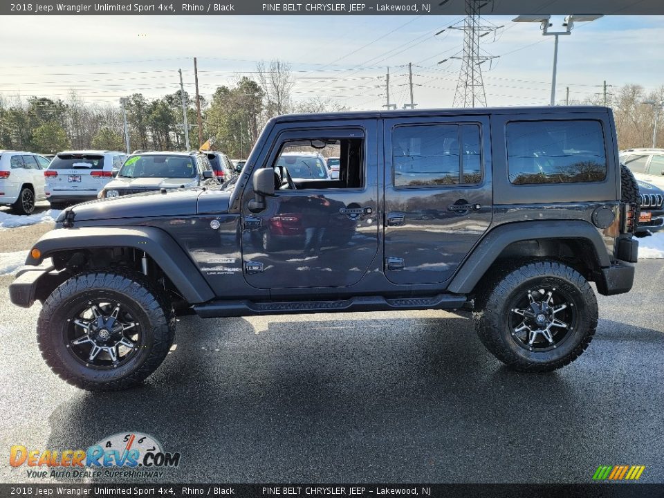 2018 Jeep Wrangler Unlimited Sport 4x4 Rhino / Black Photo #16