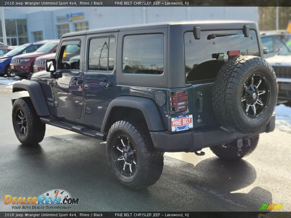 2018 Jeep Wrangler Unlimited Sport 4x4 Rhino / Black Photo #17