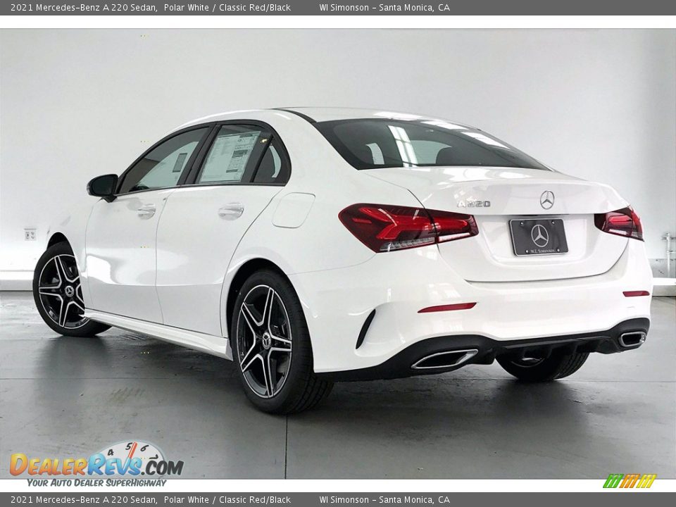 2021 Mercedes-Benz A 220 Sedan Polar White / Classic Red/Black Photo #2