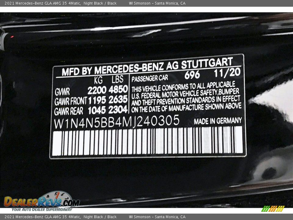 2021 Mercedes-Benz GLA AMG 35 4Matic Night Black / Black Photo #10