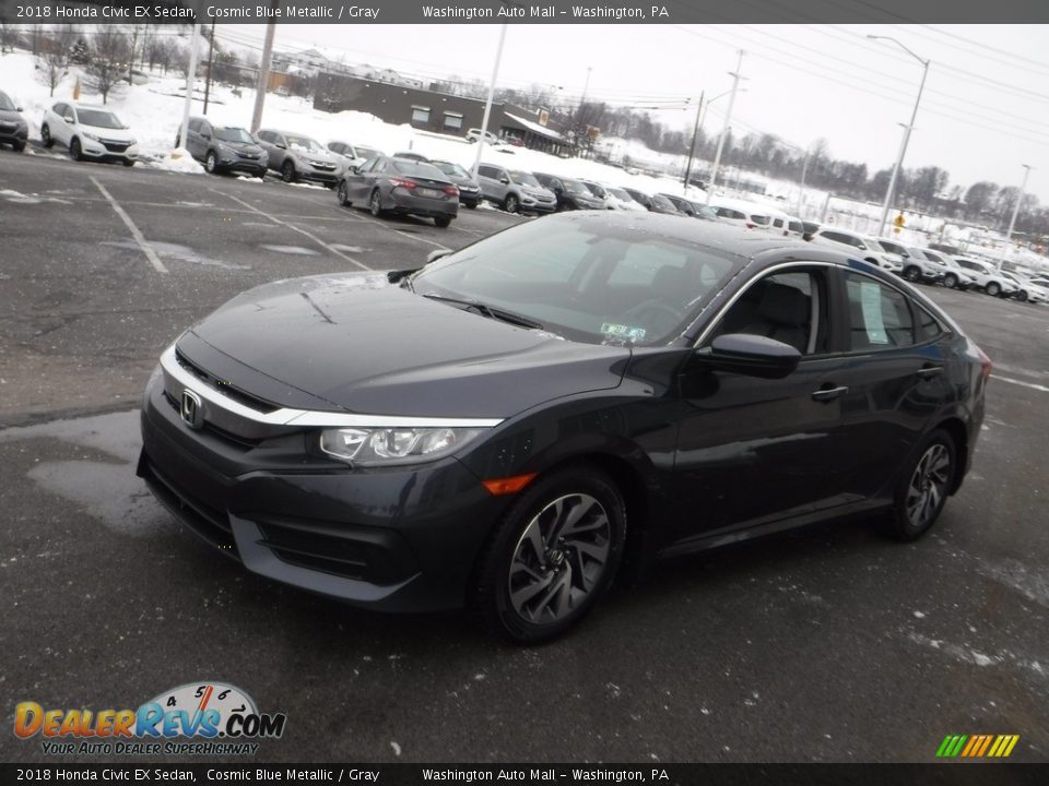 2018 Honda Civic EX Sedan Cosmic Blue Metallic / Gray Photo #5