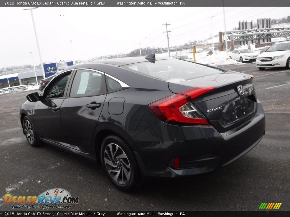2018 Honda Civic EX Sedan Cosmic Blue Metallic / Gray Photo #7