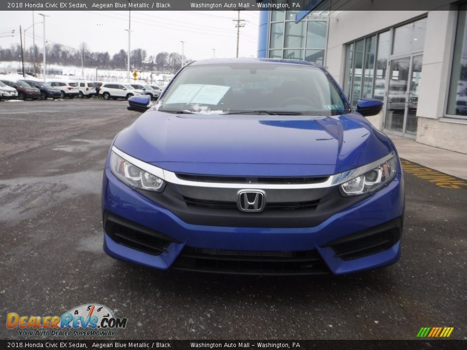 2018 Honda Civic EX Sedan Aegean Blue Metallic / Black Photo #3