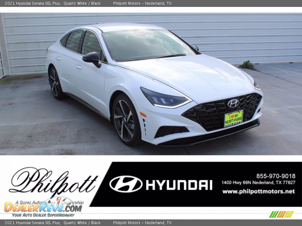 2021 Hyundai Sonata SEL Plus Quartz White / Black Photo #1
