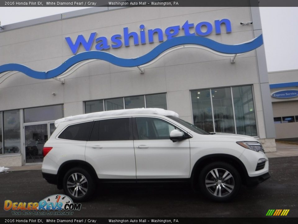 2016 Honda Pilot EX White Diamond Pearl / Gray Photo #2