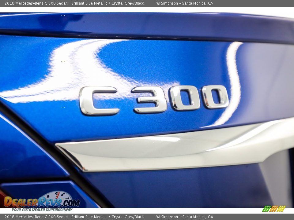 2018 Mercedes-Benz C 300 Sedan Brilliant Blue Metallic / Crystal Grey/Black Photo #9