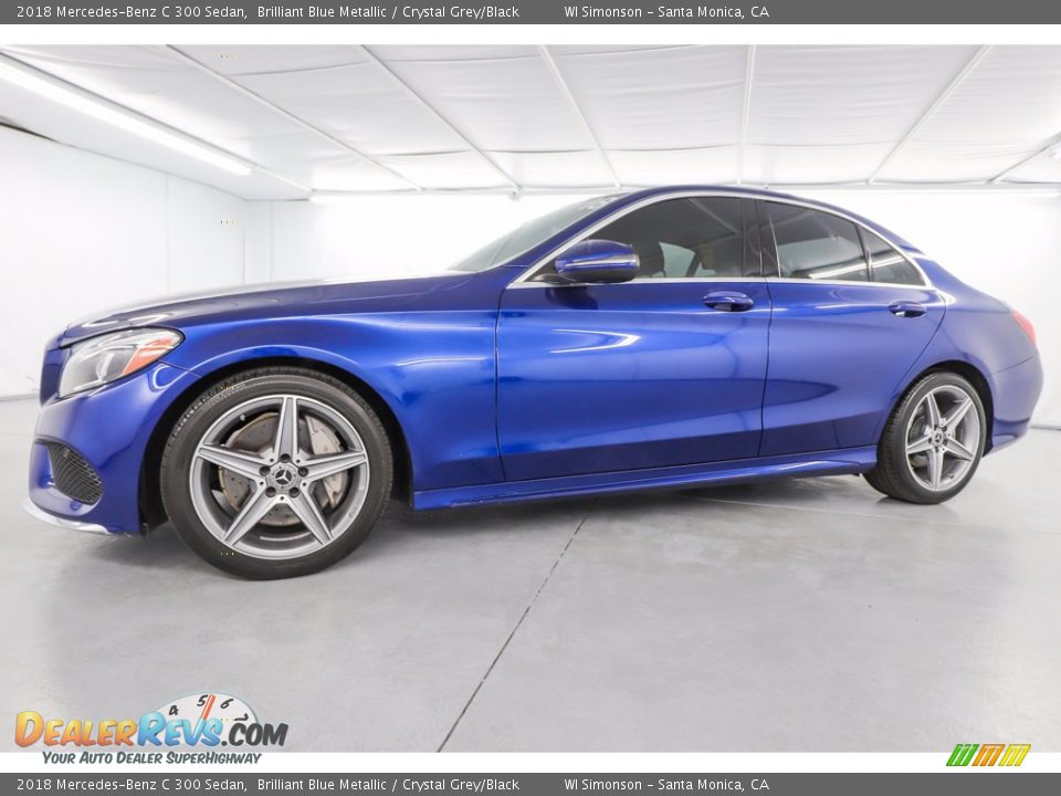 2018 Mercedes-Benz C 300 Sedan Brilliant Blue Metallic / Crystal Grey/Black Photo #13
