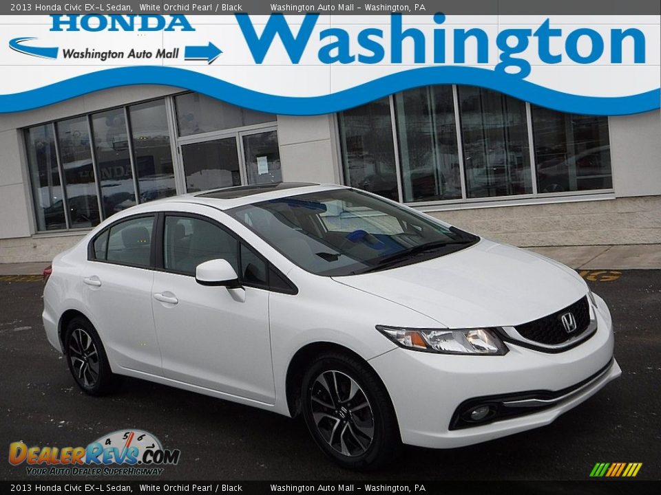 2013 Honda Civic EX-L Sedan White Orchid Pearl / Black Photo #1