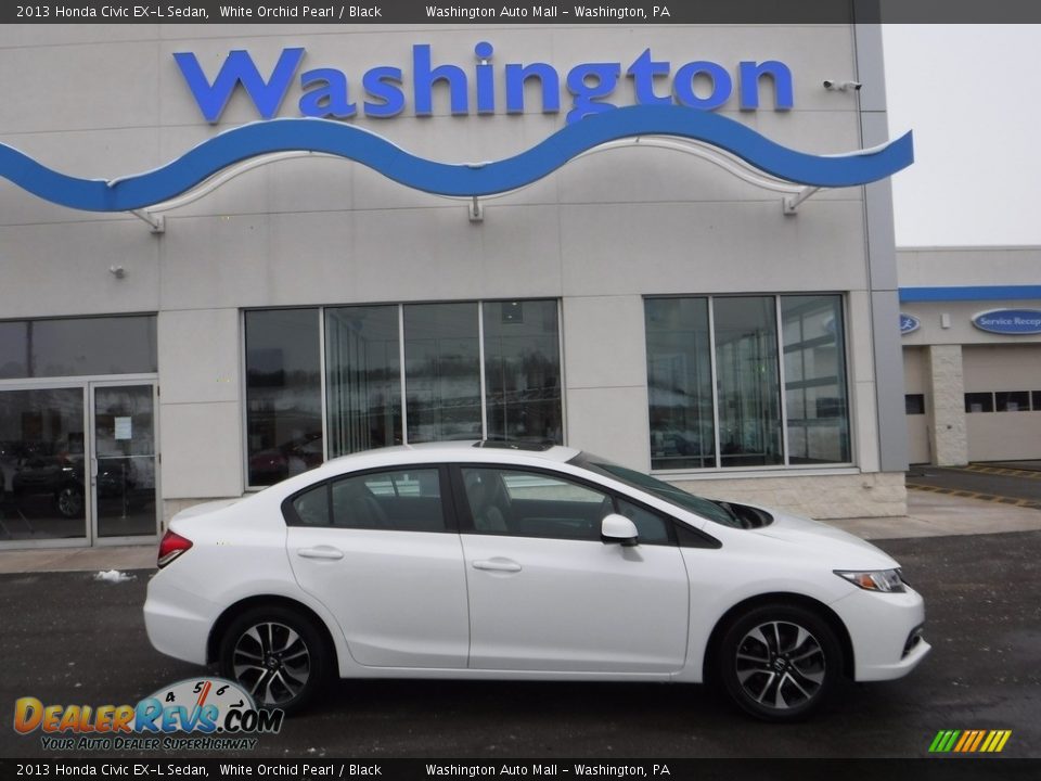 2013 Honda Civic EX-L Sedan White Orchid Pearl / Black Photo #2