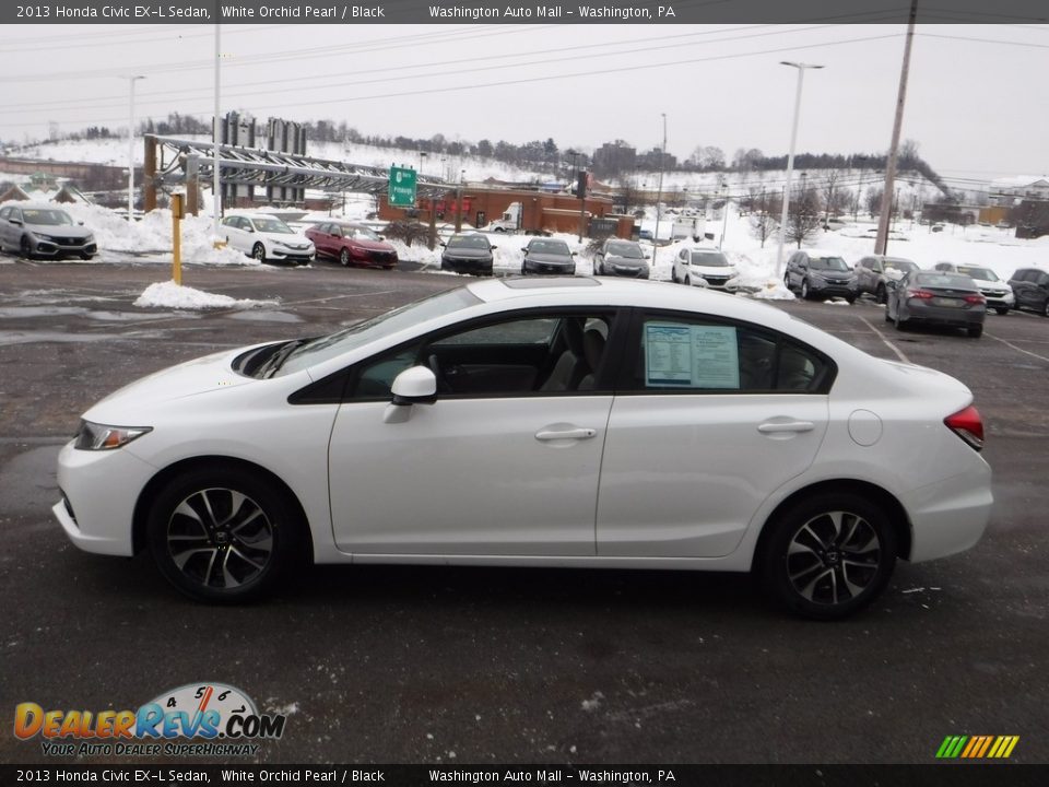 2013 Honda Civic EX-L Sedan White Orchid Pearl / Black Photo #7