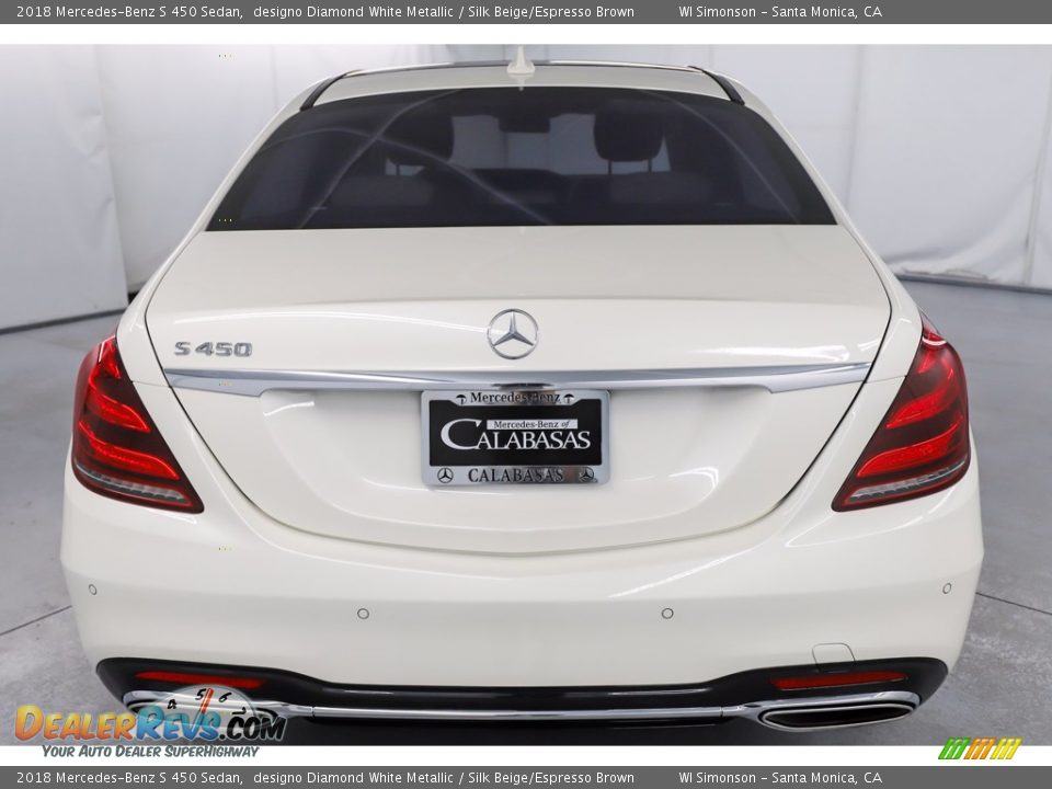 2018 Mercedes-Benz S 450 Sedan designo Diamond White Metallic / Silk Beige/Espresso Brown Photo #6