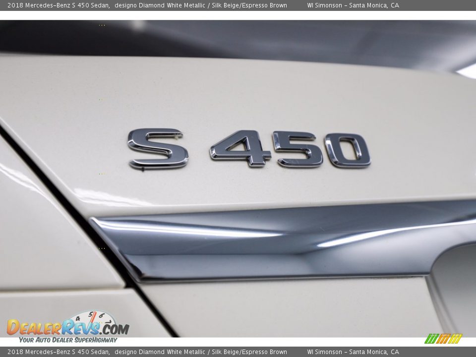 2018 Mercedes-Benz S 450 Sedan designo Diamond White Metallic / Silk Beige/Espresso Brown Photo #9