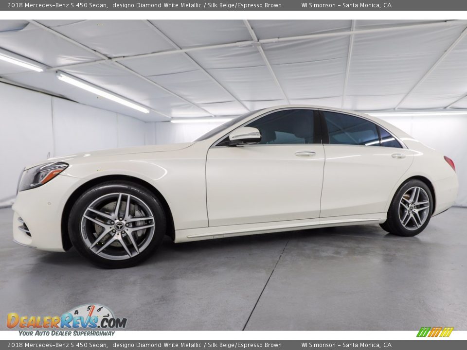 2018 Mercedes-Benz S 450 Sedan designo Diamond White Metallic / Silk Beige/Espresso Brown Photo #13