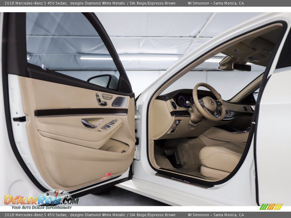 2018 Mercedes-Benz S 450 Sedan designo Diamond White Metallic / Silk Beige/Espresso Brown Photo #19