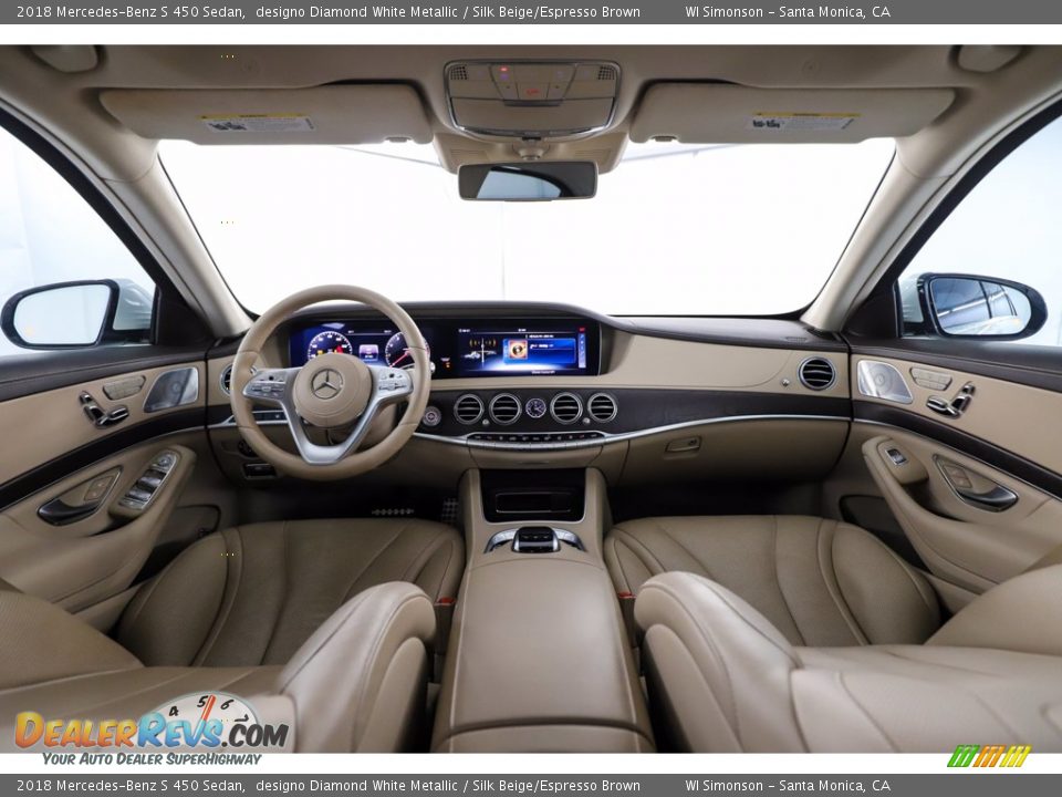 2018 Mercedes-Benz S 450 Sedan designo Diamond White Metallic / Silk Beige/Espresso Brown Photo #22