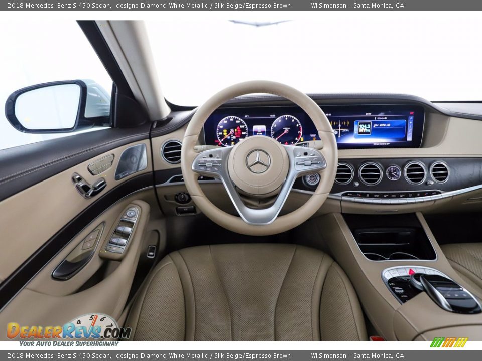 2018 Mercedes-Benz S 450 Sedan designo Diamond White Metallic / Silk Beige/Espresso Brown Photo #23