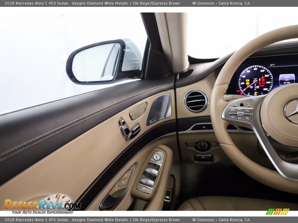 2018 Mercedes-Benz S 450 Sedan designo Diamond White Metallic / Silk Beige/Espresso Brown Photo #24