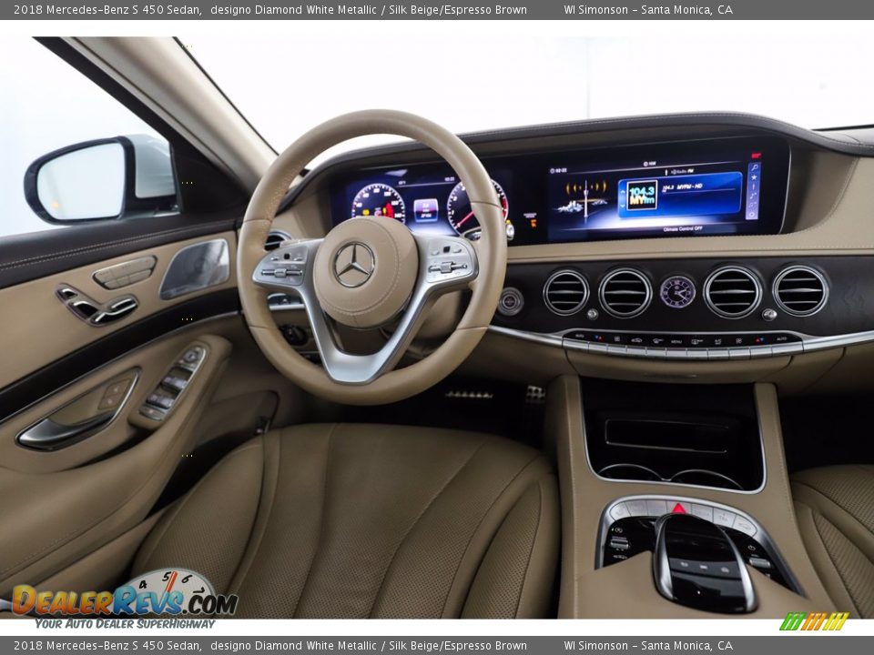 2018 Mercedes-Benz S 450 Sedan designo Diamond White Metallic / Silk Beige/Espresso Brown Photo #26